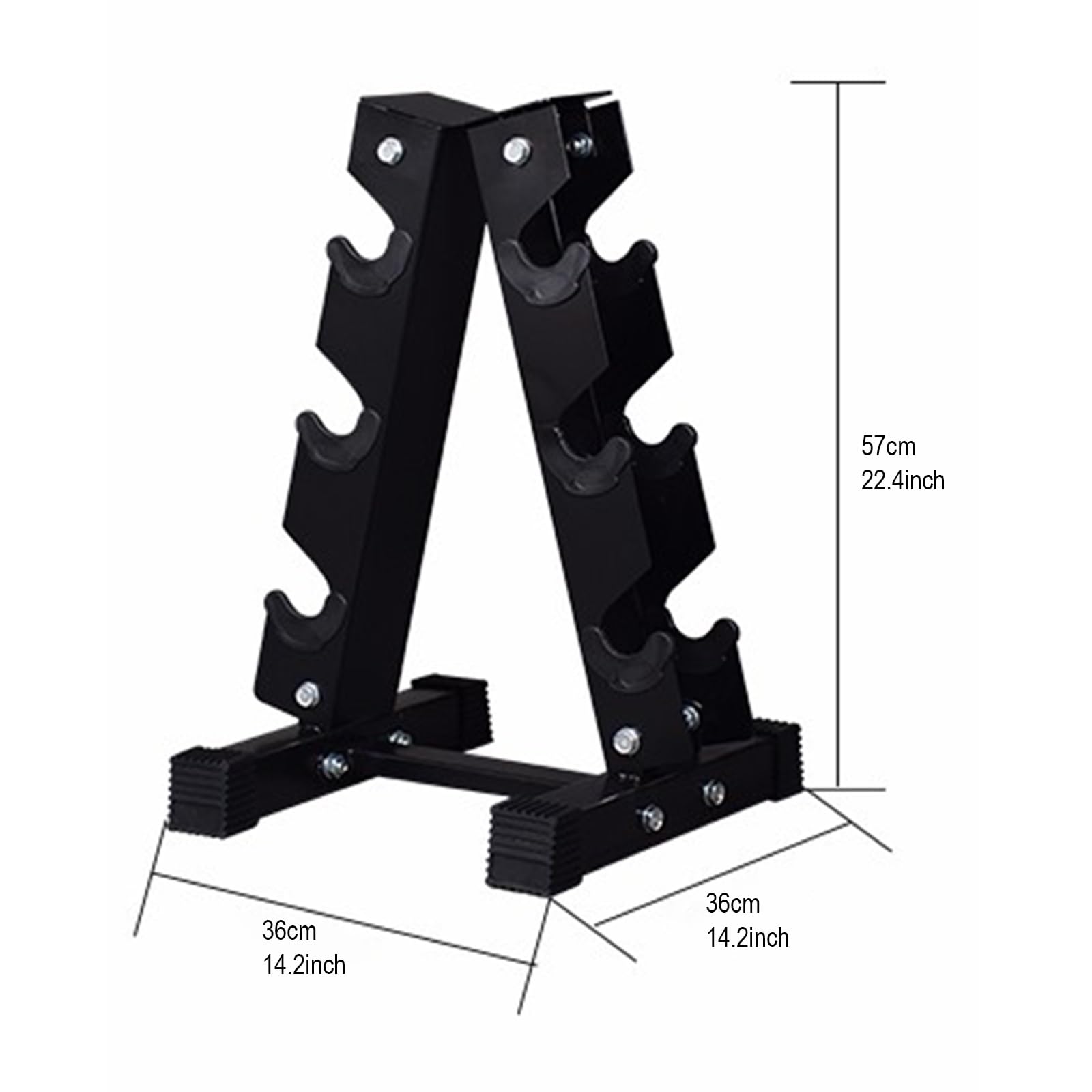 Rubber Hex Dumbbell Set with Rack