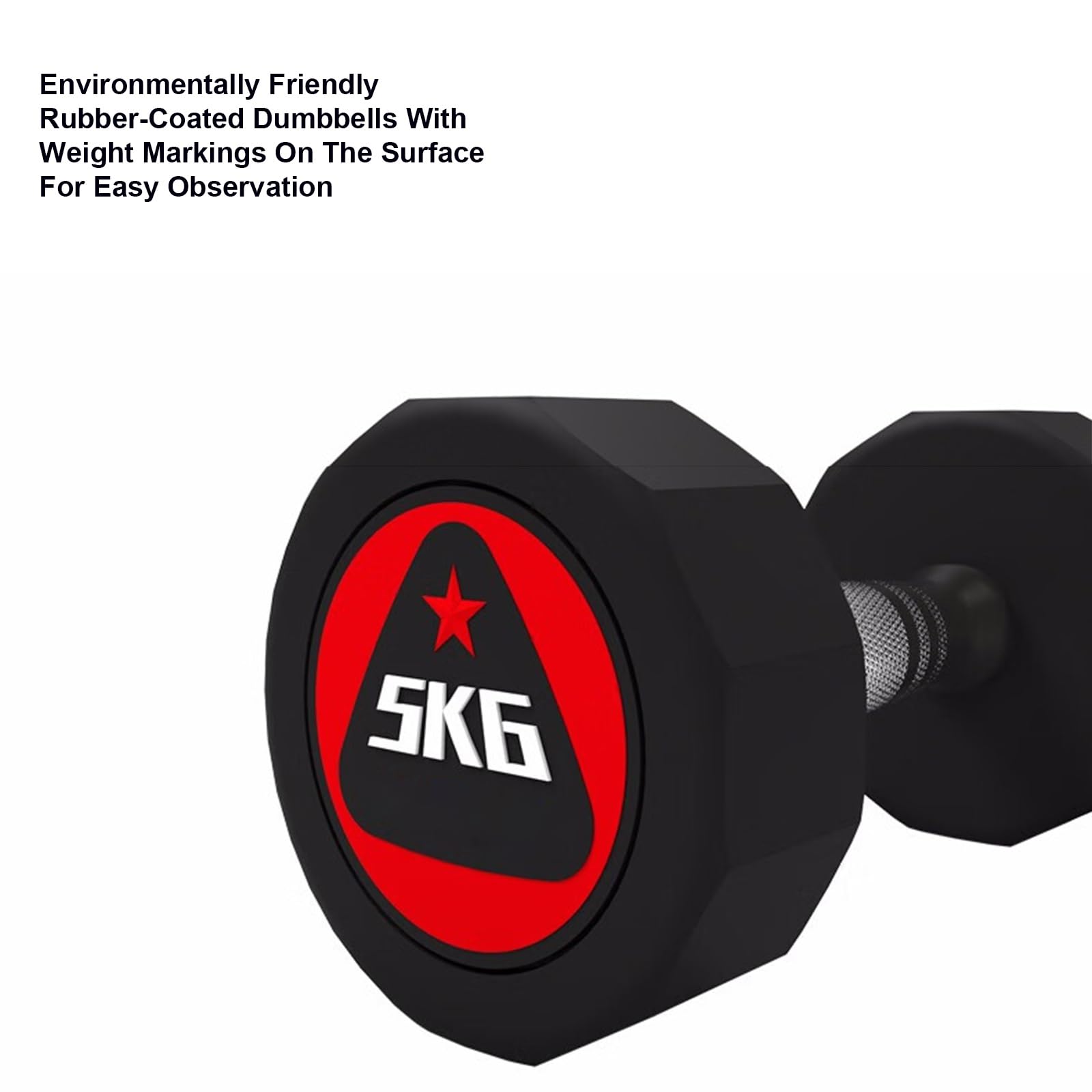 Rubber Hex Dumbbell Set with Rack