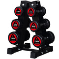 Rubber Hex Dumbbell Set with Rack