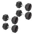 Rubber Hex Dumbbell Set