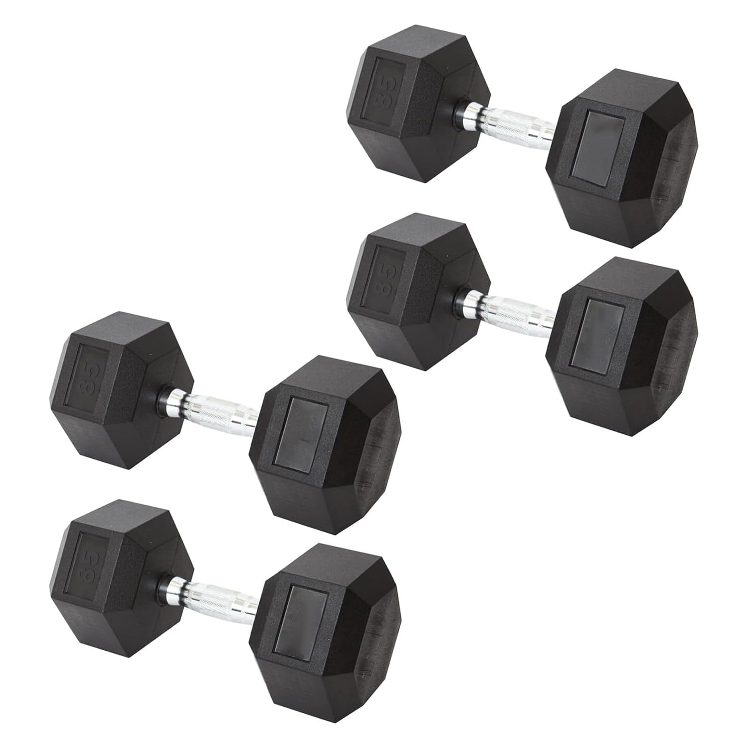 Rubber Hex Dumbbell Set