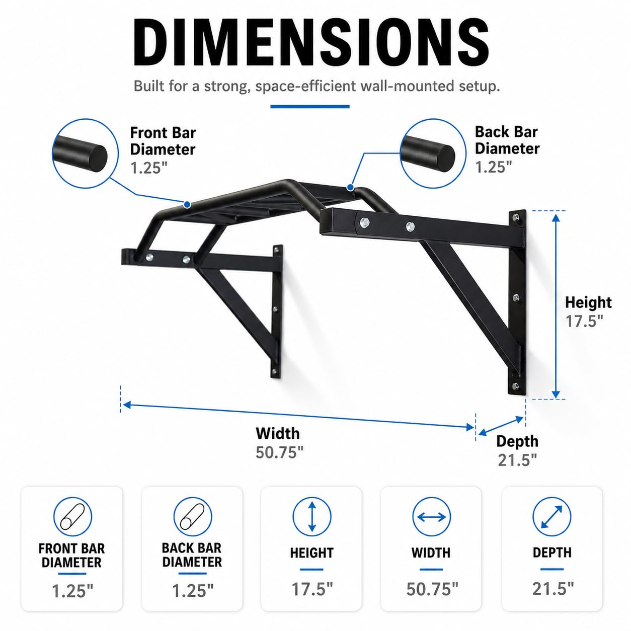 Wall-Mounted Pull-Up Bar