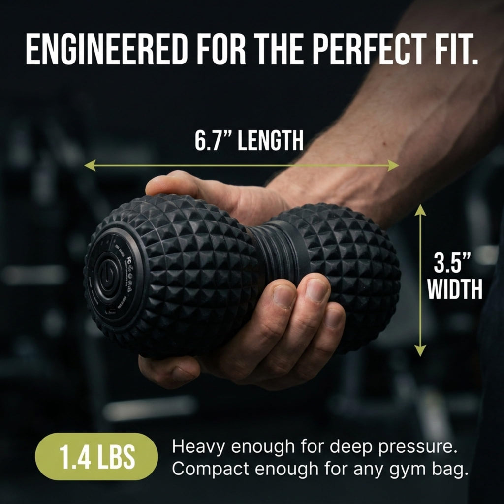 EXELLEON Peanut Massage Ball, 4-Speed Vibrating Textured Muscle Roller