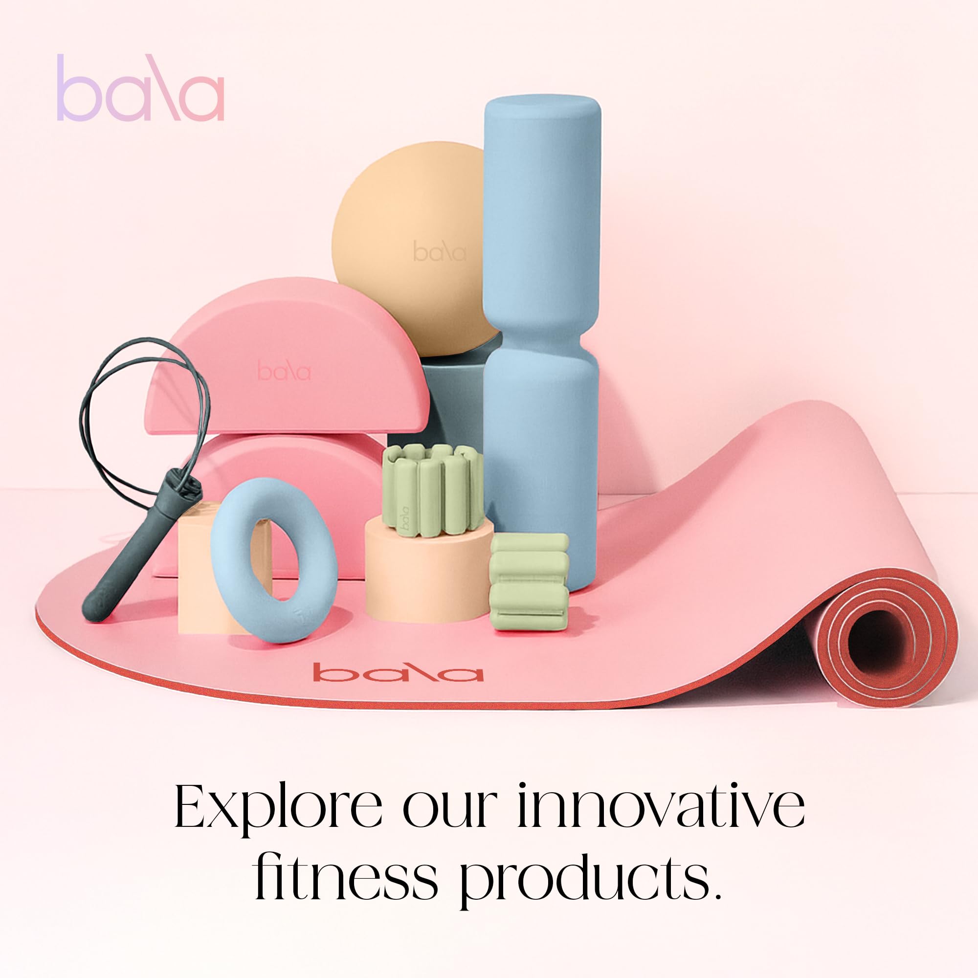 Bala Yoga Mat for Home Gym, Non-Slip Exercise Mat for Home Yoga