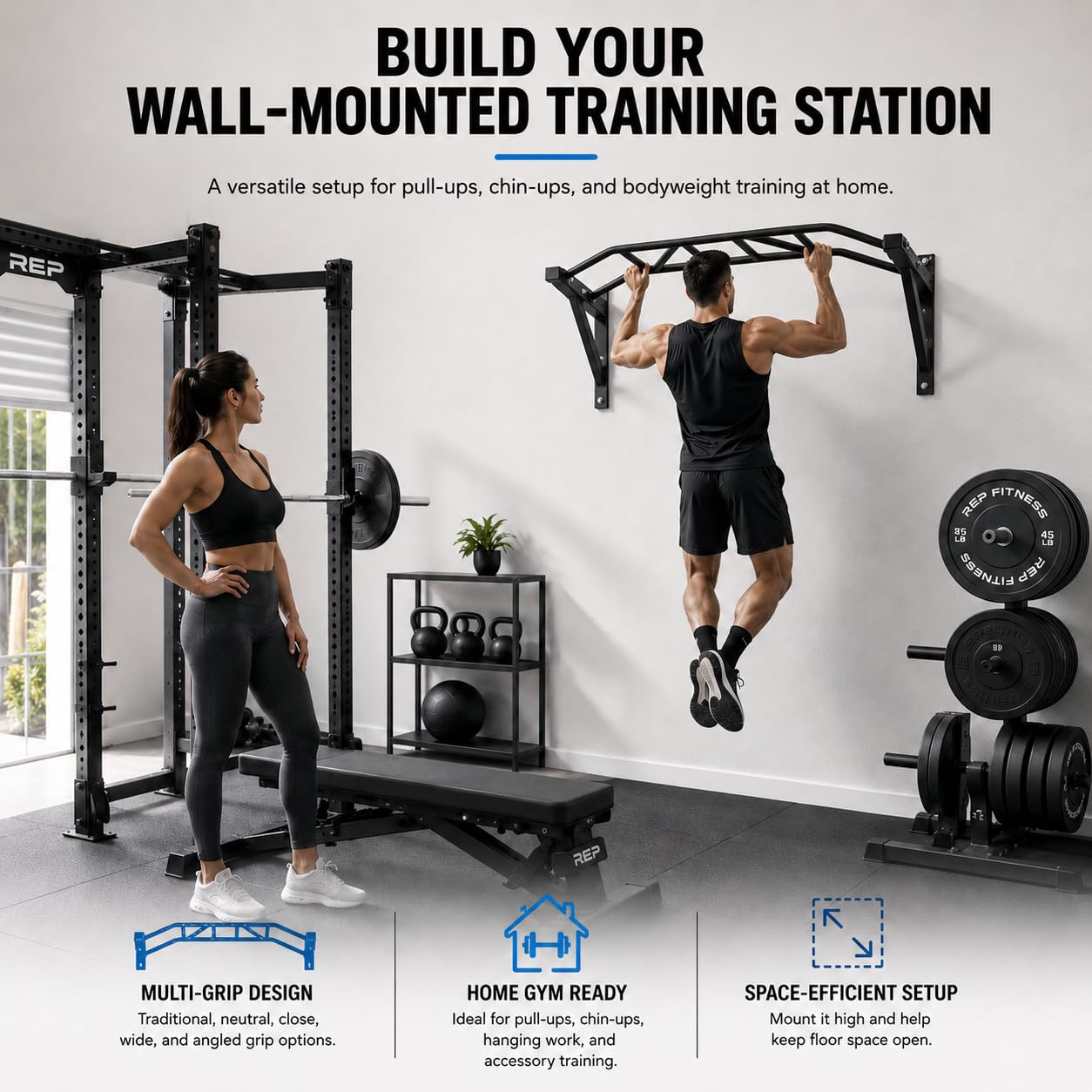 Wall-Mounted Pull-Up Bar