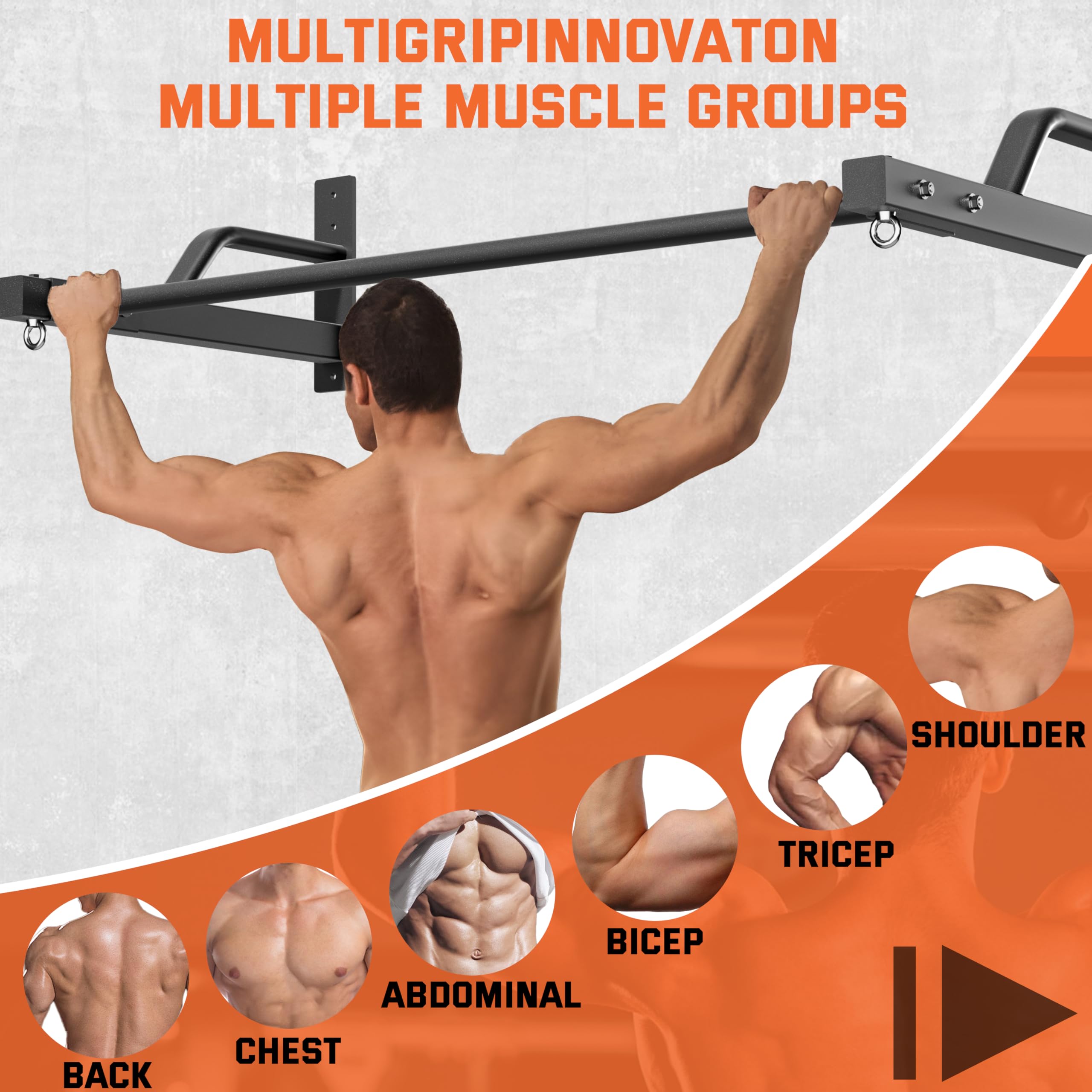 Heavy Duty Wall-Mounted Pull-Up Bar
