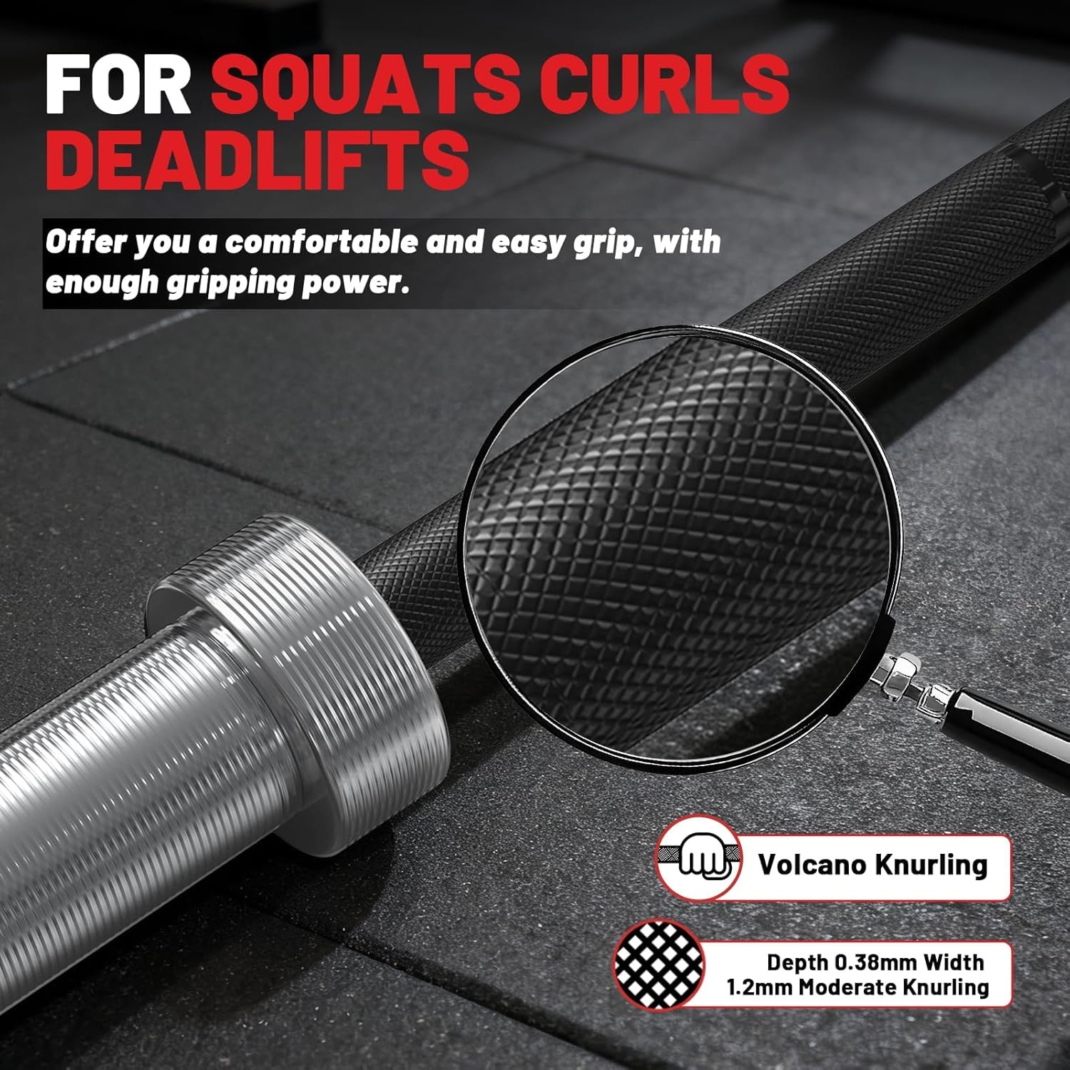 7ft Barbell with Weight Set 2" High Bounce Plates, 1000LB Capacity Home Gym