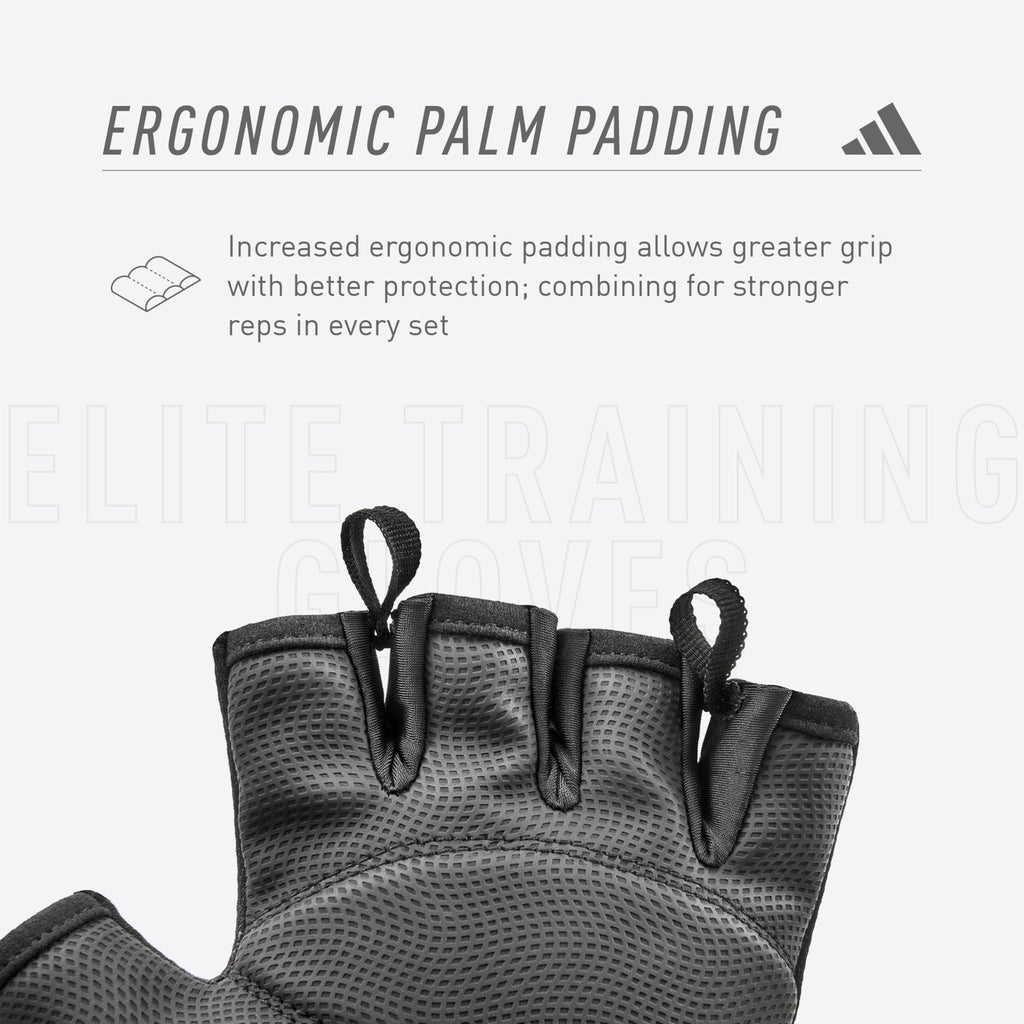 Adidas Elite Training & Weightlifting Gloves, Fingerless Workout Gloves