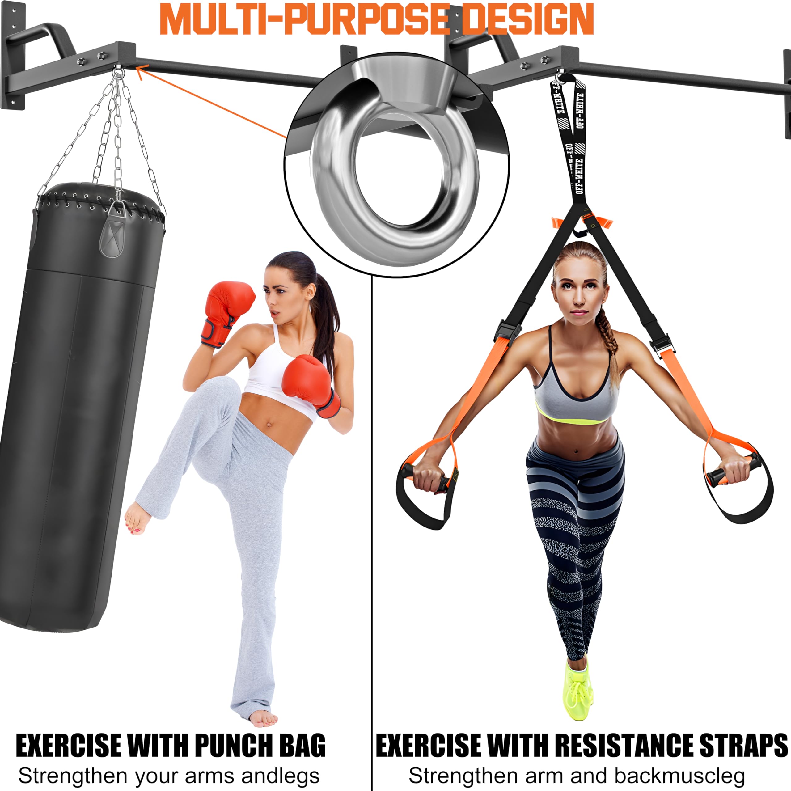 Heavy Duty Wall-Mounted Pull-Up Bar