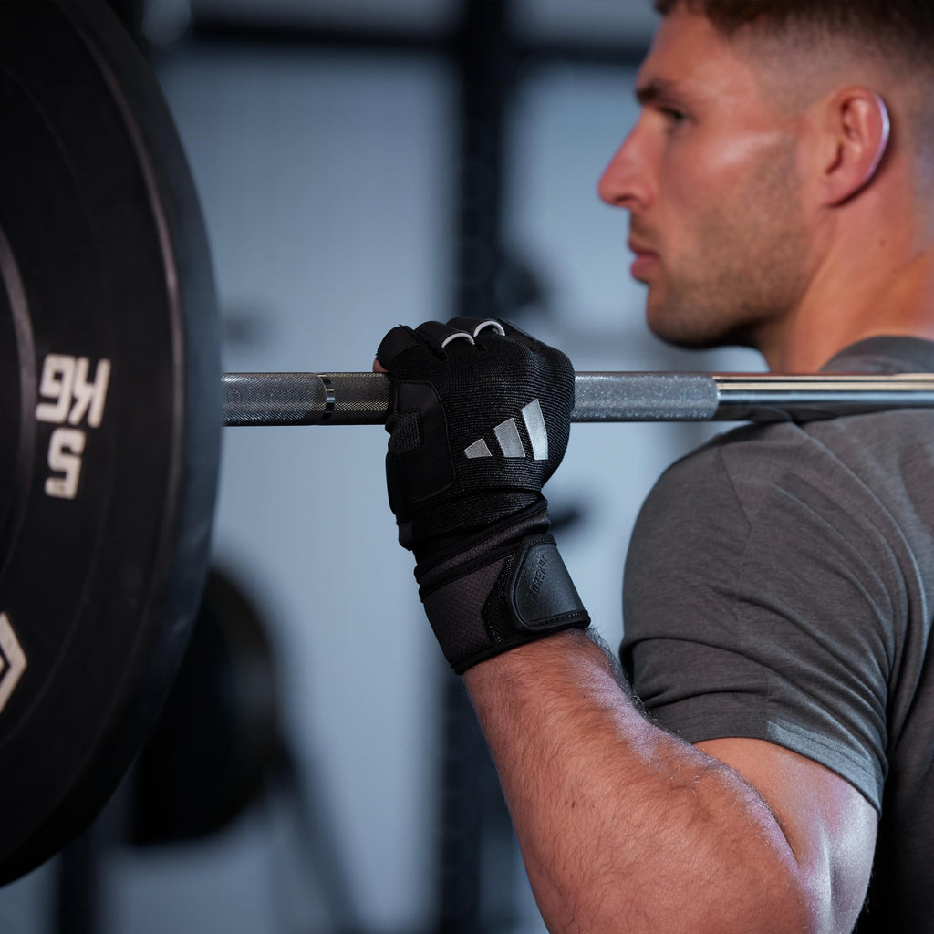 adidas Wrist Wrap Training & Weightlifting Gloves, Fingerless Workout Gloves