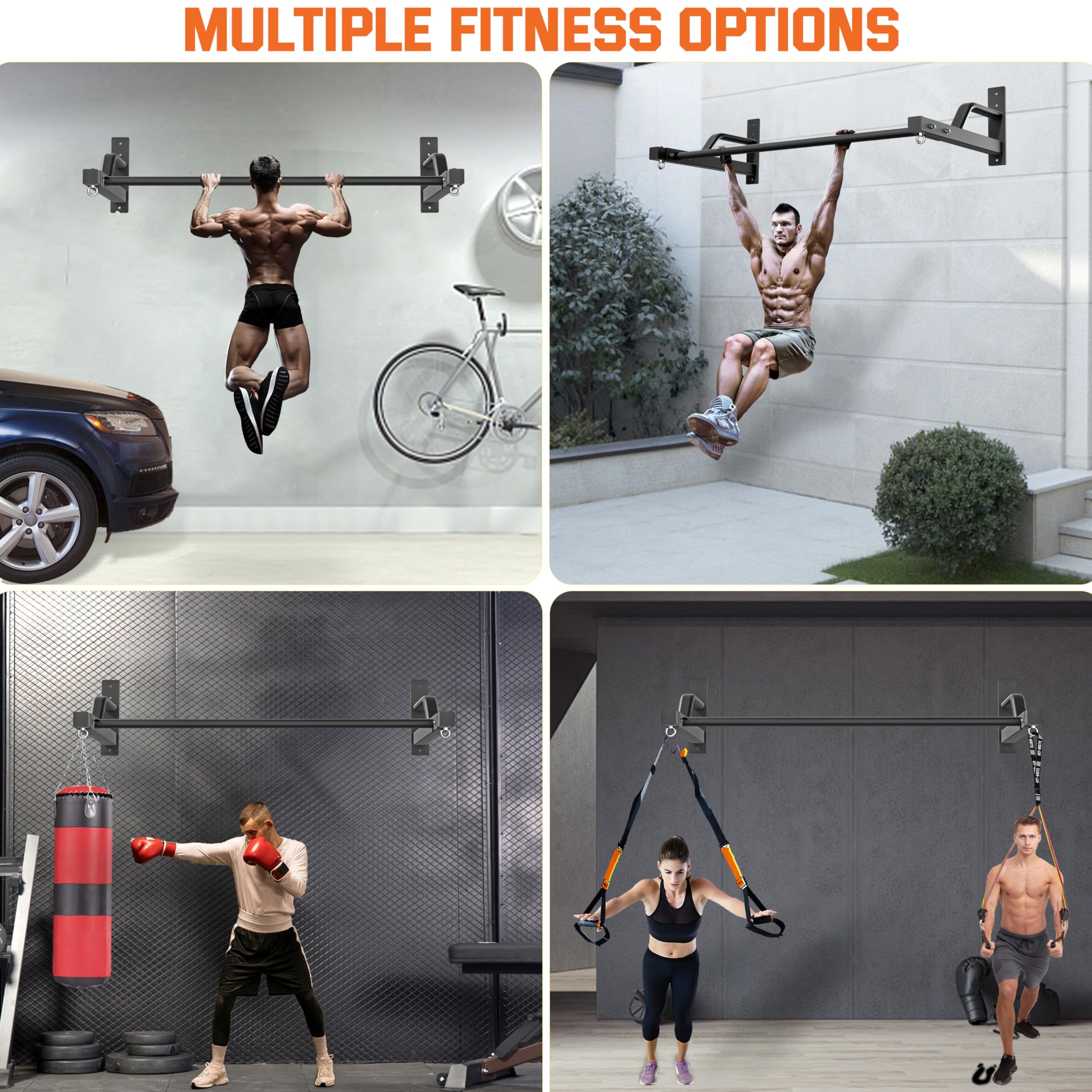 Heavy Duty Wall-Mounted Pull-Up Bar