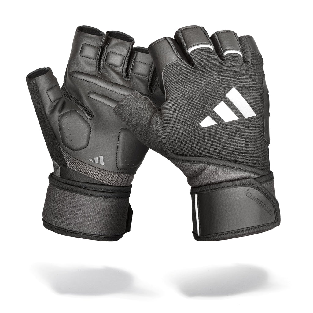 adidas Wrist Wrap Training & Weightlifting Gloves, Fingerless Workout Gloves