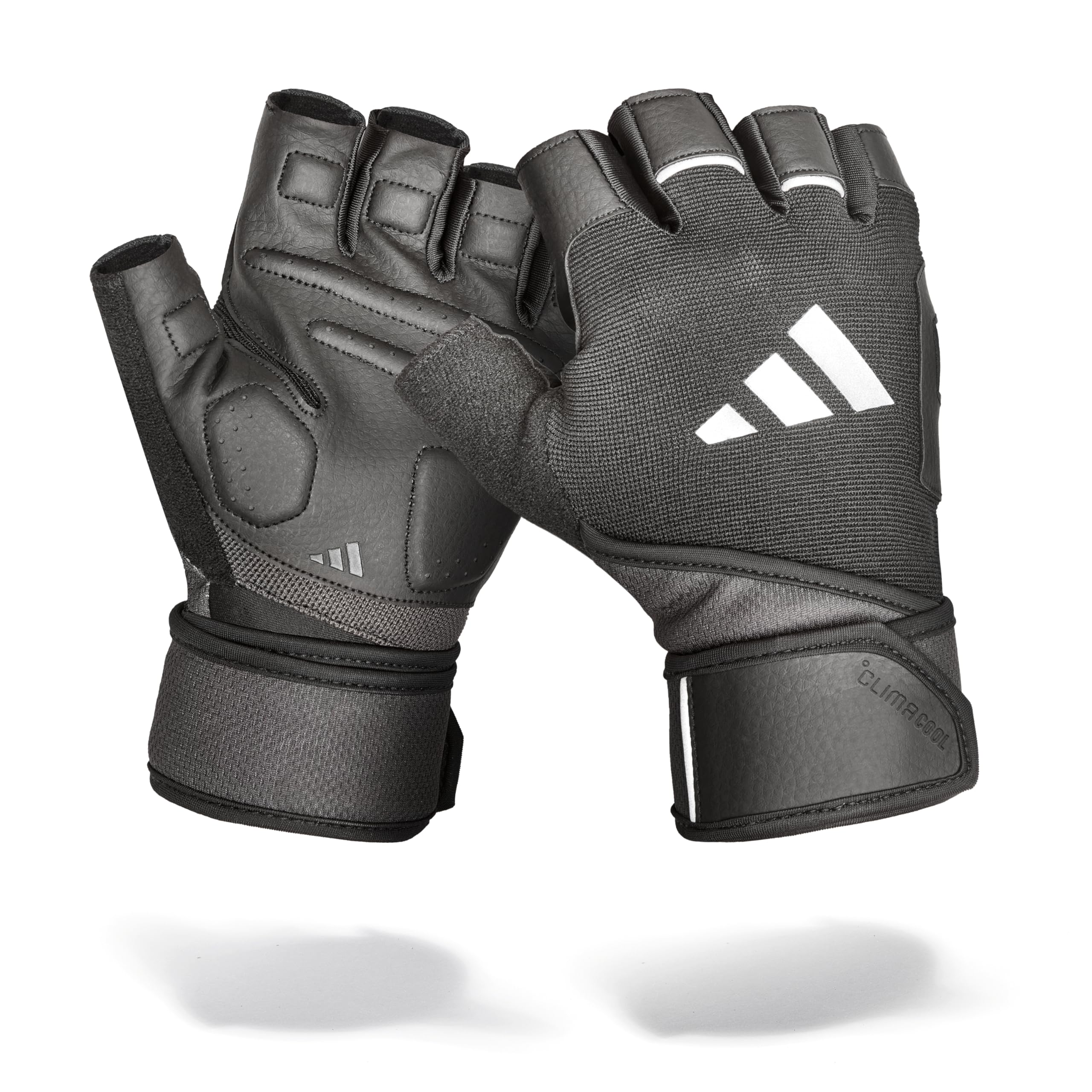 adidas Wrist Wrap Training & Weightlifting Gloves, Fingerless Workout Gloves